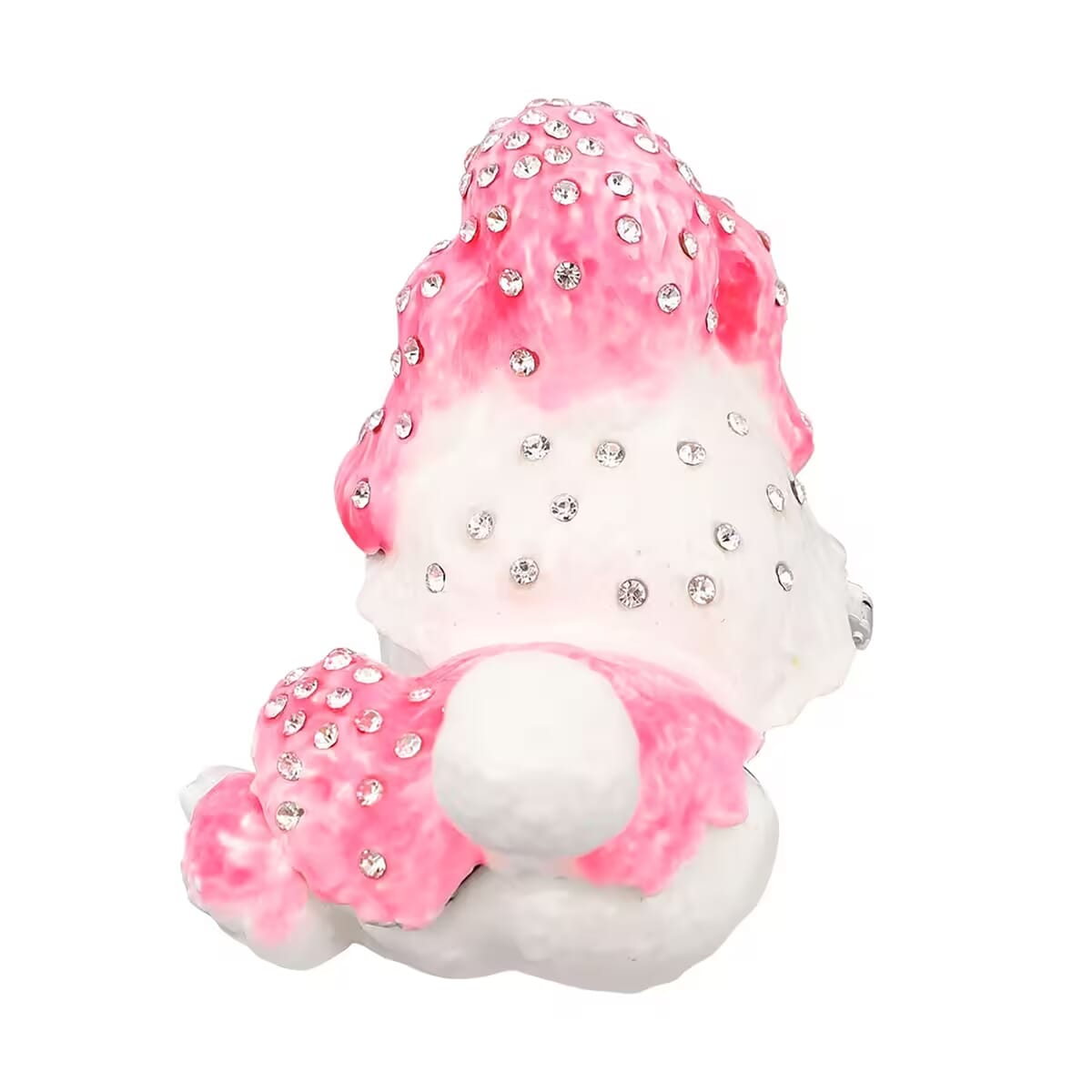 White Austrian Crystal, Enameled Poodle Trinket Box in Silvertone image number 6