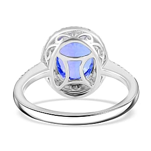 Iliana 2.95 ctw AAA Tanzanite and Diamond G-H SI Ring in 18K White Gold with Appraised Certificate (Size 6.0) 4.37 Grams
