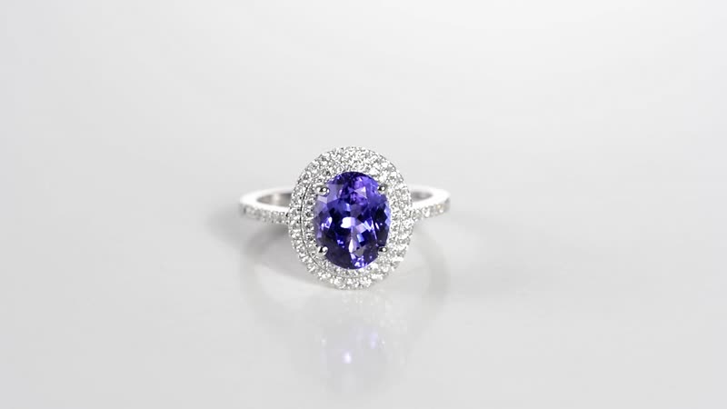 ILIANA 2.95 ctw AAA Tanzanite and Diamond G-H SI Ring in 18K White Gold with Appraisal Certificate 4.37 Grams