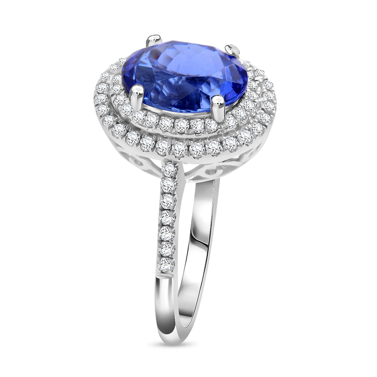Iliana 18K White Gold AAA Tanzanite, Diamond (G-H, SI) Ring (Size 8.0) (4.37 g) 2.95 ctw image number 2