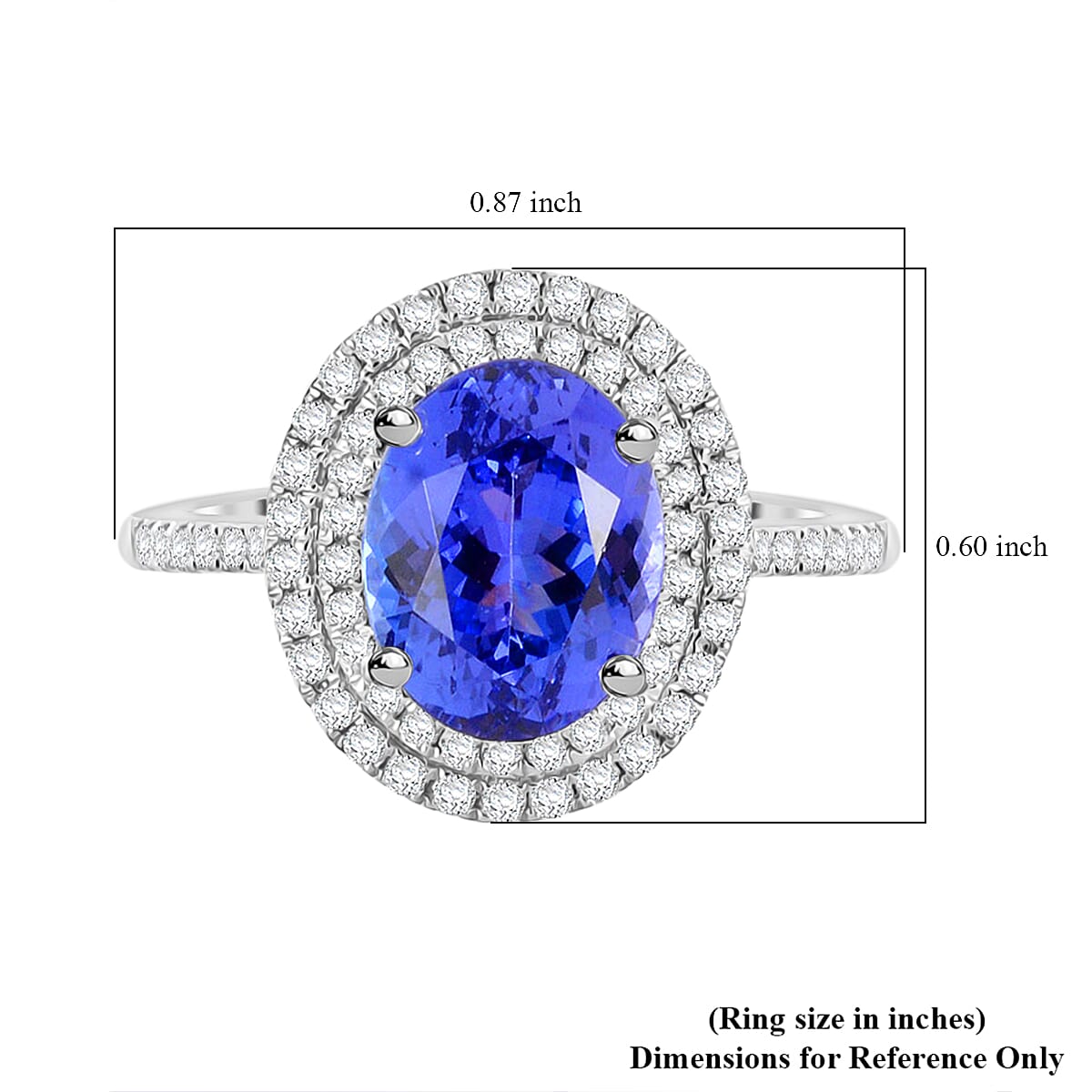 Iliana 18K White Gold AAA Tanzanite, Diamond (G-H, SI) Ring (Size 8.0) (4.37 g) 2.95 ctw image number 4