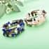 Lapis Lazuli and Multi Gemstone Set of 2 Wrap Bracelets in Goldtone 63.00 ctw image number 1