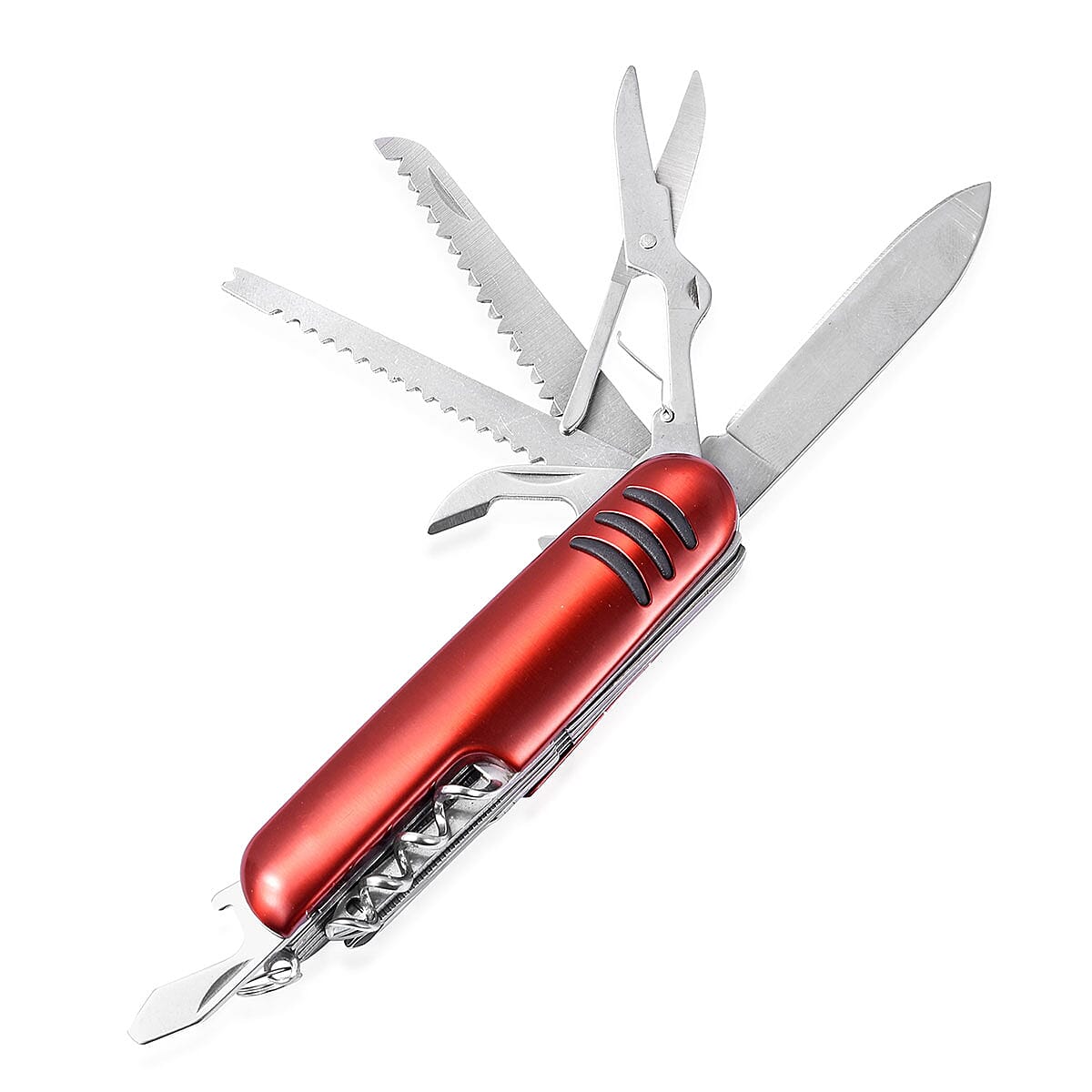 STRADA Japanese Movement Gift Set, Red Survival Bracelet Watch with Steel Back and Multipurpose Pocket Knife image number 5