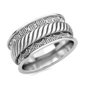 Spinner Ring in Sterling Silver, Anxiety Ring for Women, Fidget Rings for Anxiety for Women, Stress Relieving Anxiety Ring (Size 10.0) (4.75 g)