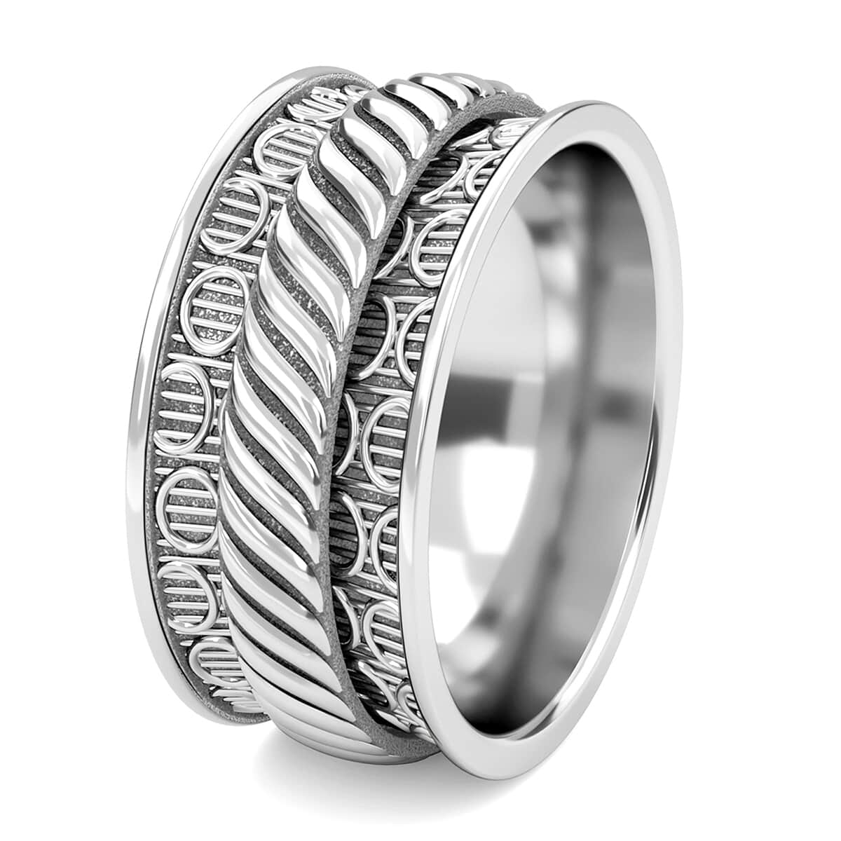 Sterling Silver Spinner Ring, Anxiety Ring for Women, Fidget Rings for Anxiety for Women, Stress Relieving Anxiety Ring (Size 10.0) (4.75 g) image number 5