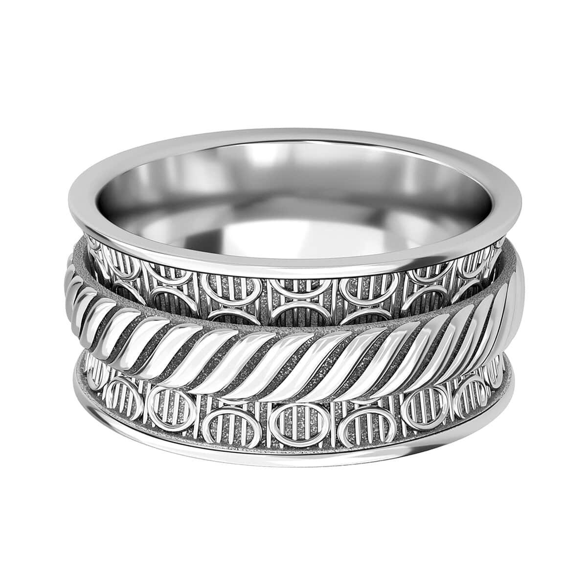Sterling Silver Spinner Ring, Anxiety Ring for Women, Fidget Rings for Anxiety for Women, Stress Relieving Anxiety Ring (Size 10.0) (4.75 g) image number 6