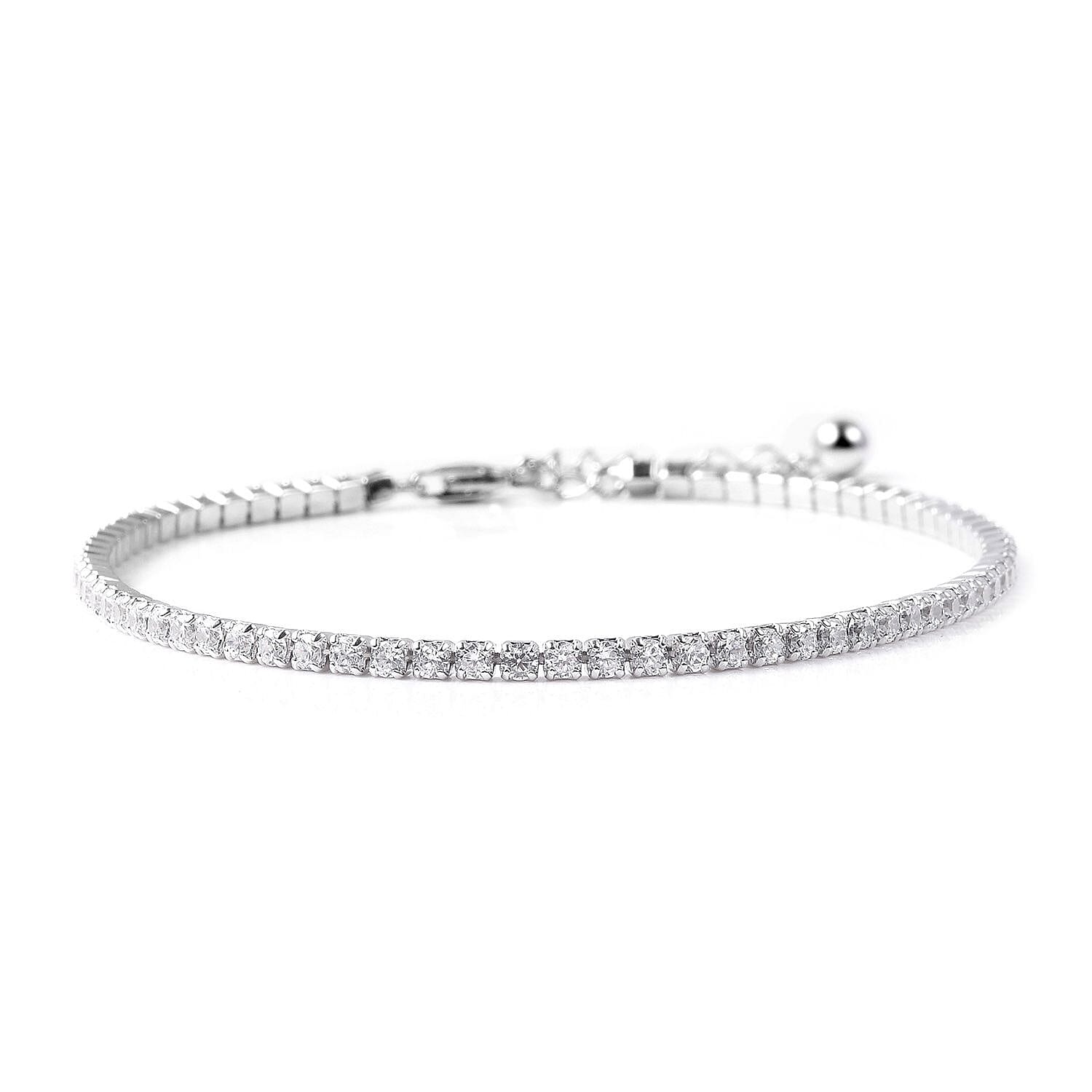 Simulated Diamond Tennis Bracelet in Sterling Silver (7-8In) 3.00 ctw