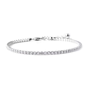 Simulated Diamond Tennis Bracelet in Sterling Silver (7-8In) 3.00 ctw