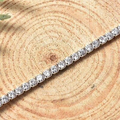 Simulated Diamond Tennis Bracelet in Sterling Silver (7-8In) 3.00 ctw