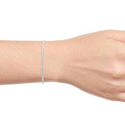 Simulated Diamond Tennis Bracelet in Sterling Silver (7-8In) 3.00 ctw