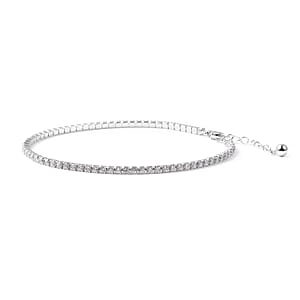 Simulated Diamond Tennis Bracelet in Sterling Silver (7-8In) 3.00 ctw
