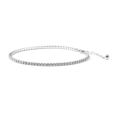 Simulated Diamond Tennis Bracelet in Sterling Silver (7-8In) 3.00 ctw