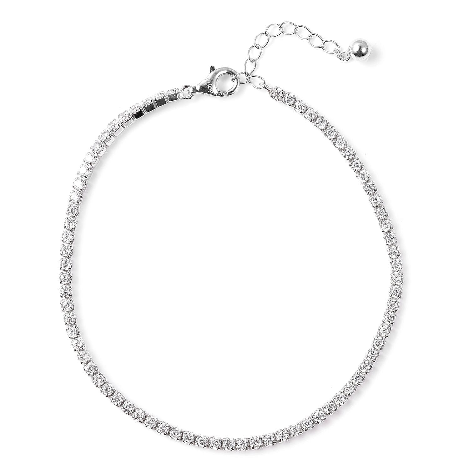 Simulated Diamond Tennis Bracelet in Sterling Silver (7-8In) 3.00 ctw