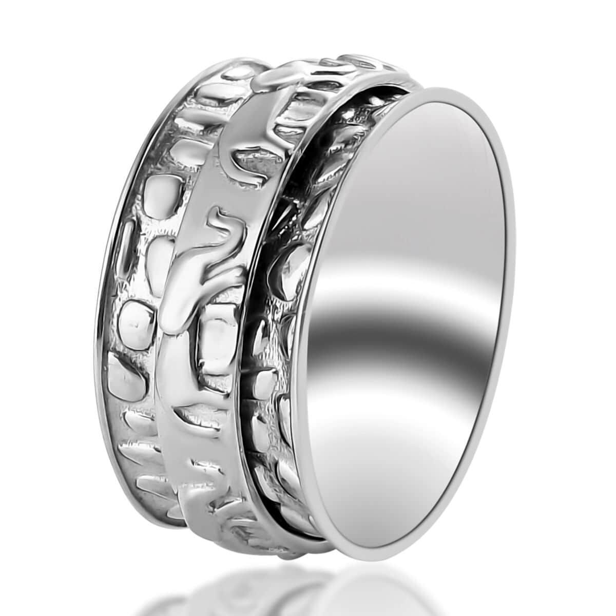 Sterling Silver Elephant Spinner Ring, Anxiety Ring for Women, Fidget Rings for Anxiety for Women, Stress Relieving Anxiety Ring (Size 10.0) (5 g) image number 5