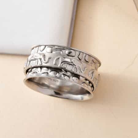 Sterling Silver Elephant Spinner Ring, Anxiety Ring for Women, Fidget Rings for Anxiety for Women, Stress Relieving Anxiety Ring (Size 5.0) (5 g) image number 4