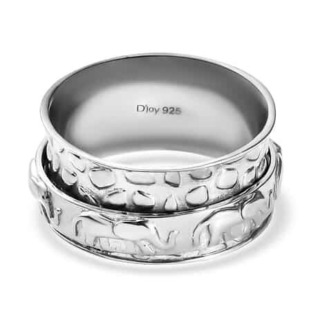 Sterling Silver Elephant Spinner Ring, Anxiety Ring for Women, Fidget Rings for Anxiety for Women, Stress Relieving Anxiety Ring (Size 5.0) (5 g) image number 6