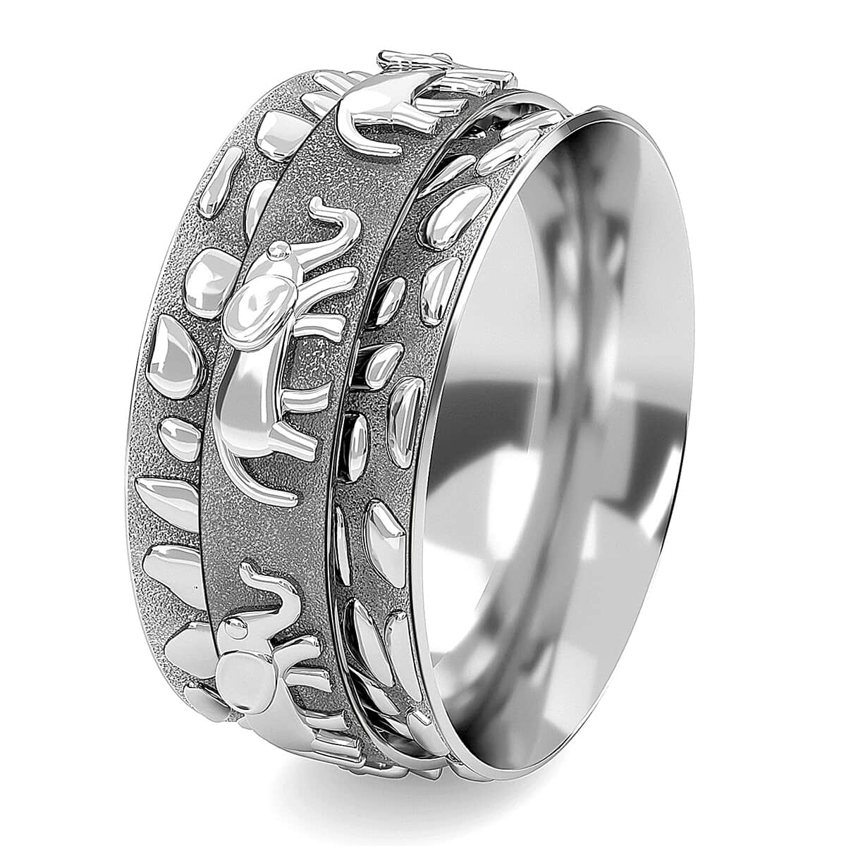 Sterling Silver Elephant Spinner Ring, Anxiety Ring for Women, Fidget Rings for Anxiety for Women, Stress Relieving Anxiety Ring (Size 9.0) (5 g) image number 5