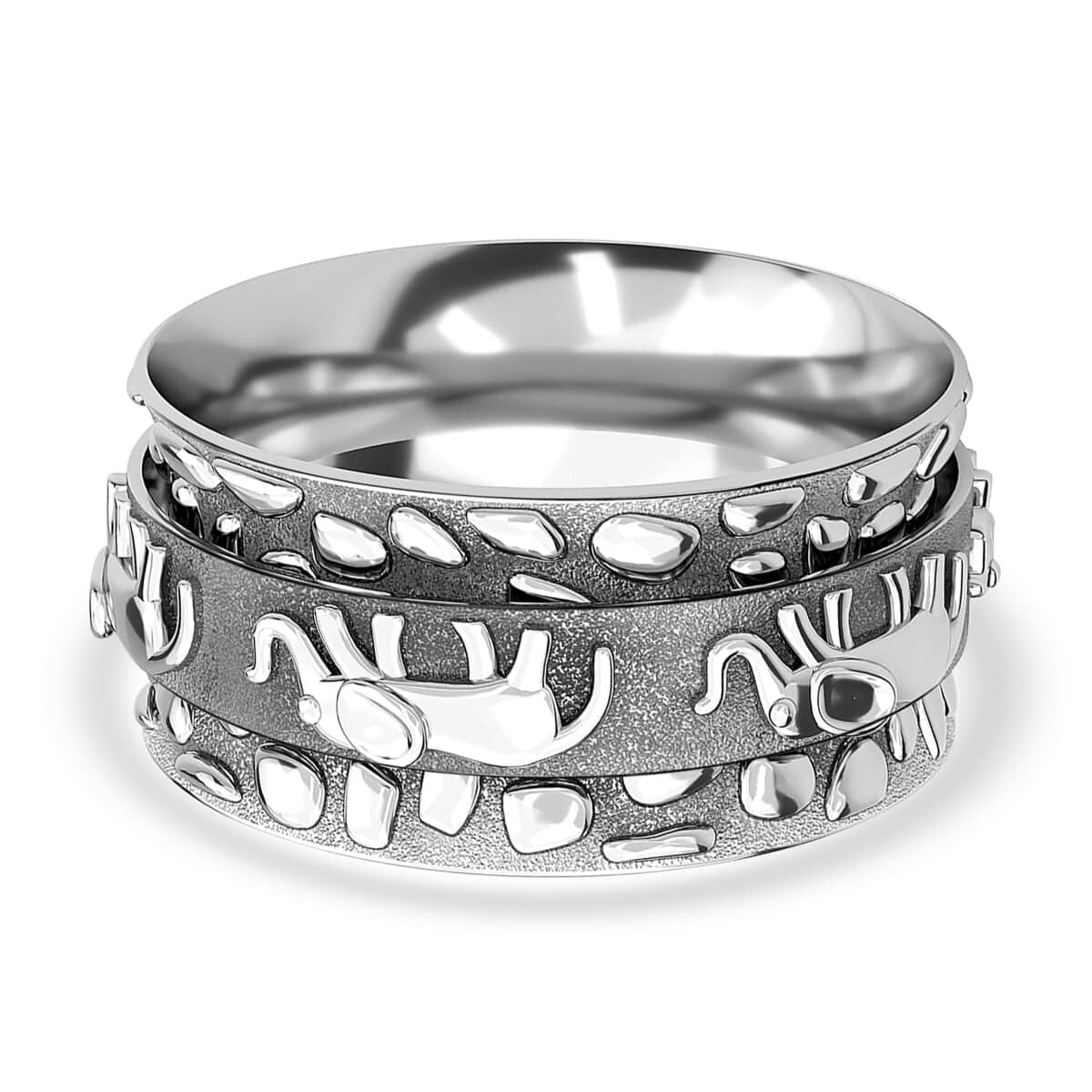 Sterling Silver Elephant Spinner Ring, Anxiety Ring for Women, Fidget Rings for Anxiety for Women, Stress Relieving Anxiety Ring (Size 9.0) (5 g) image number 6