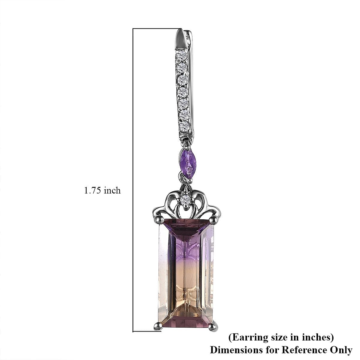 Poudretteite Quartz (Triplet) and Multi Gemstone Earrings in Platinum Over Sterling Silver 15.65 ctw image number 4