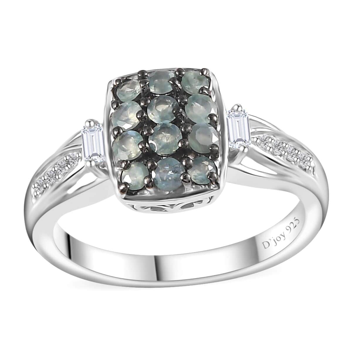 Narsipatnam Alexandrite and White Zircon Ring in Black Rhodium and Platinum Over Sterling Silver (Size 7.0) 0.80 ctw image number 0