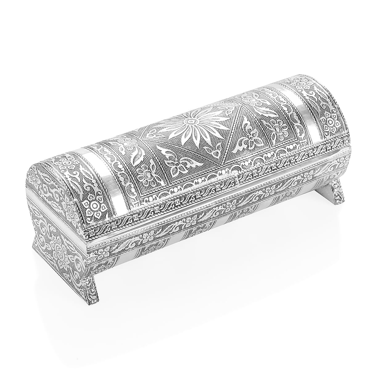 Buy Hand Embossed Oxidized Round Wooden Bangle Box With Scratch