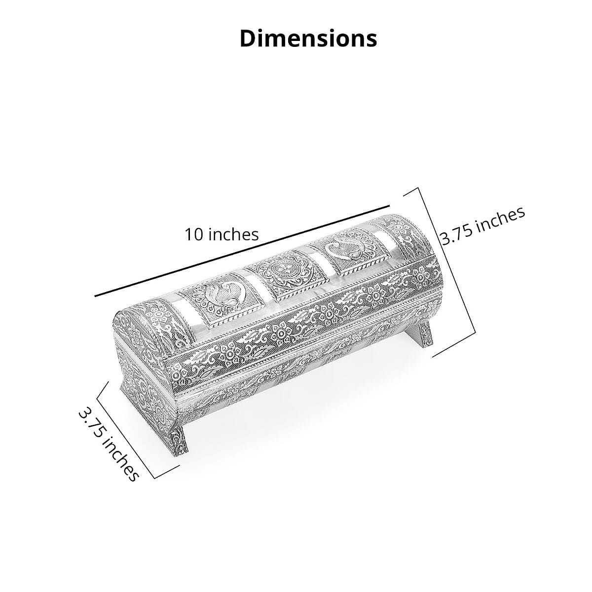 Hand Embossed Oxidized Round Wooden Bangle Box With Scratch Protection Interior image number 2