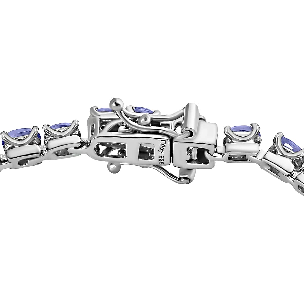 Tanzanite 8.15 ctw Tennis Bracelet, Platinum Over Sterling Silver Bracelet, Tanzanite Jewelry, Gifts For Her (7.25 In) image number 4