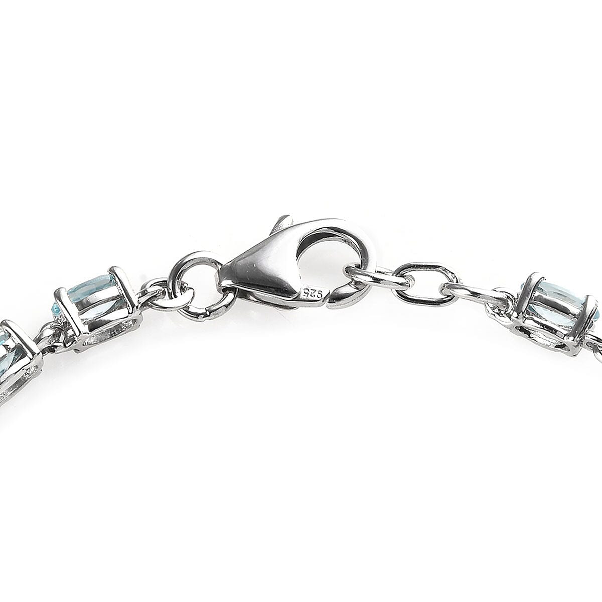 8.90 ctw Cambodian Blue Zircon Bracelet in Platinum Over Sterling Silver  (7.25 In)