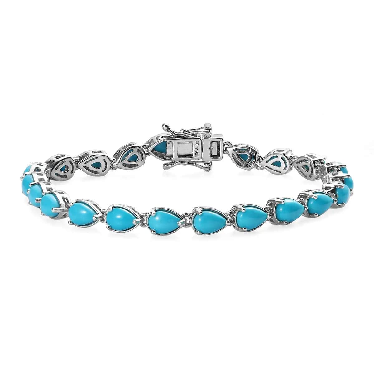 Mother's Day Special Sleeping Beauty Turquoise Bracelet in Platinum Over Sterling Silver (6.50 In) 8.35 ctw image number 0