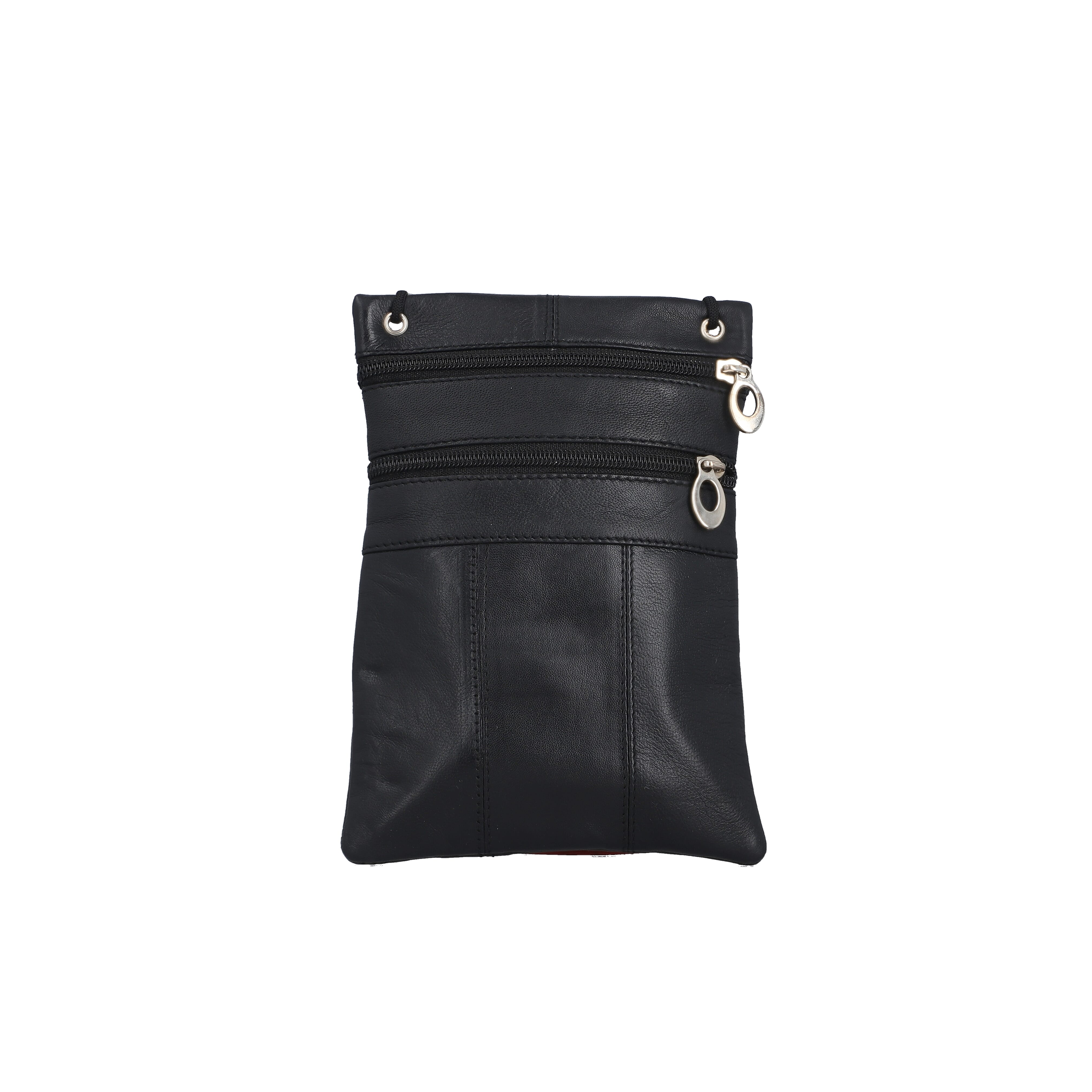 Newage Black 100% Genuine Leather Crossbody Bag with Man-made Straps