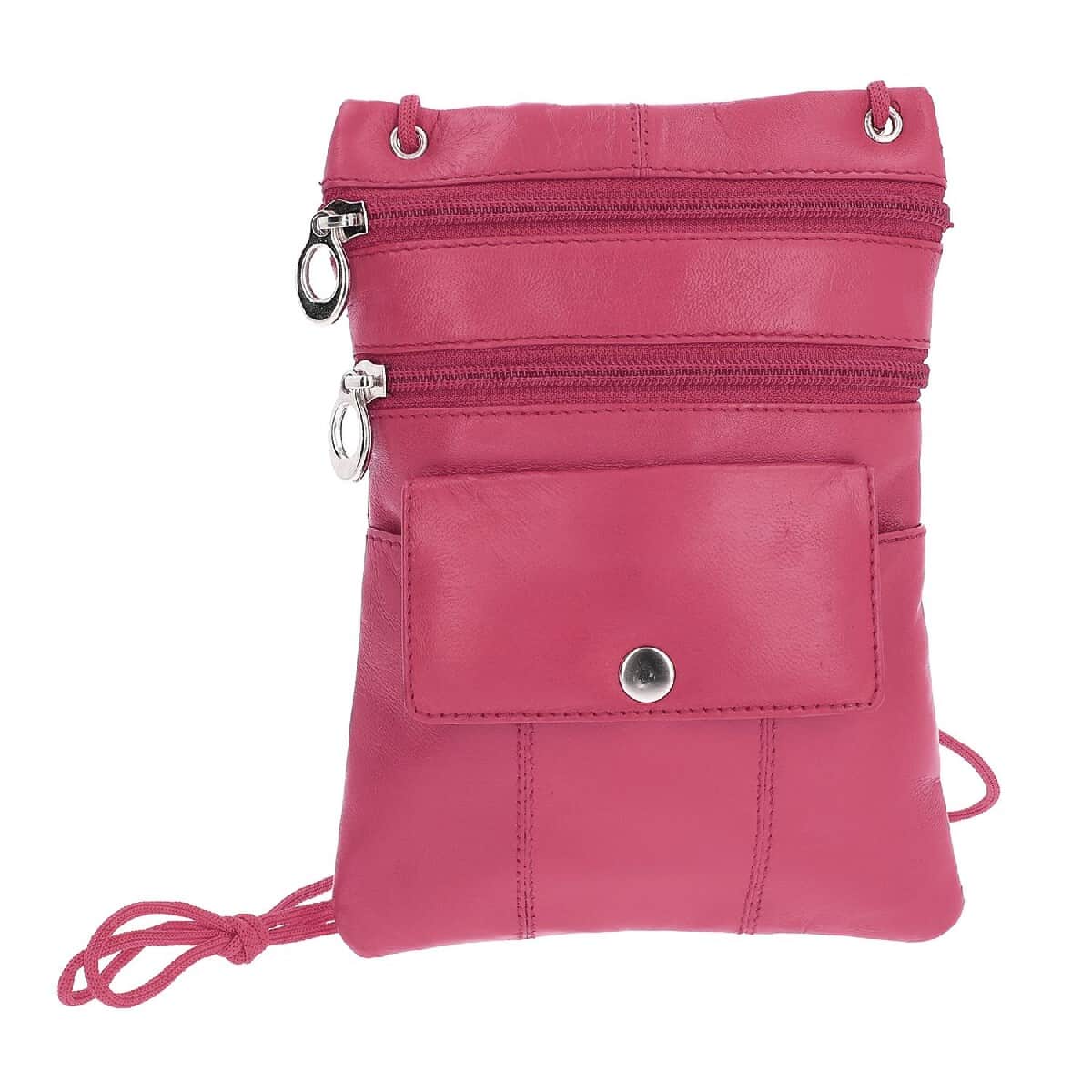 Newage Fuchsia 100% Genuine Leather Crossbody Bag with Man-made Straps image number 0