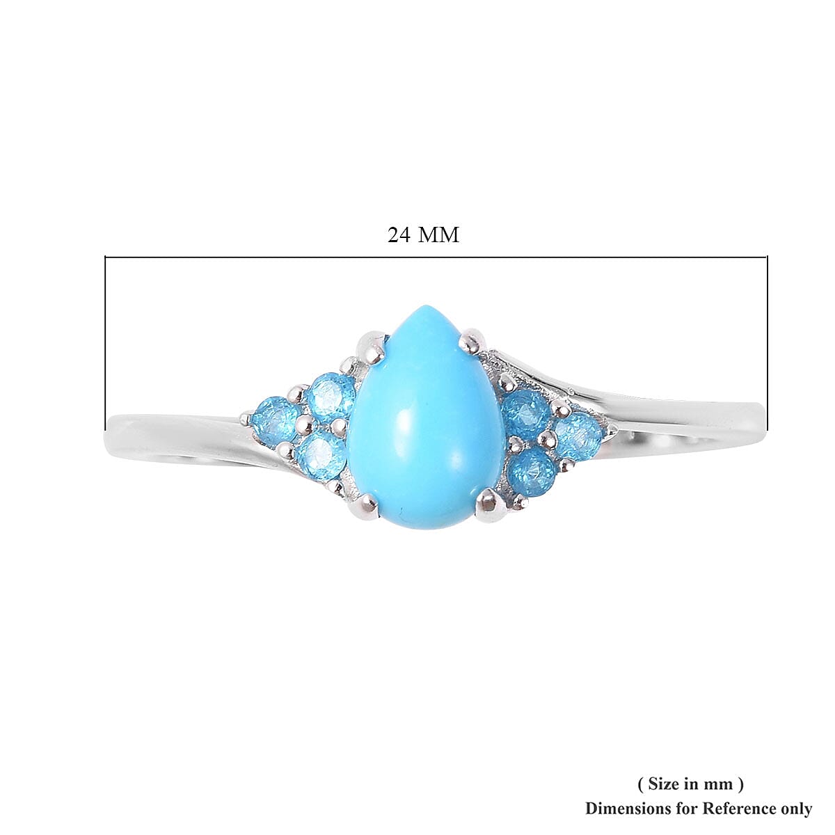 Sleeping Beauty Turquoise, Malgache Neon Apatite Ring in Sterling Silver (Size 6.0) 1.00 ctw image number 4