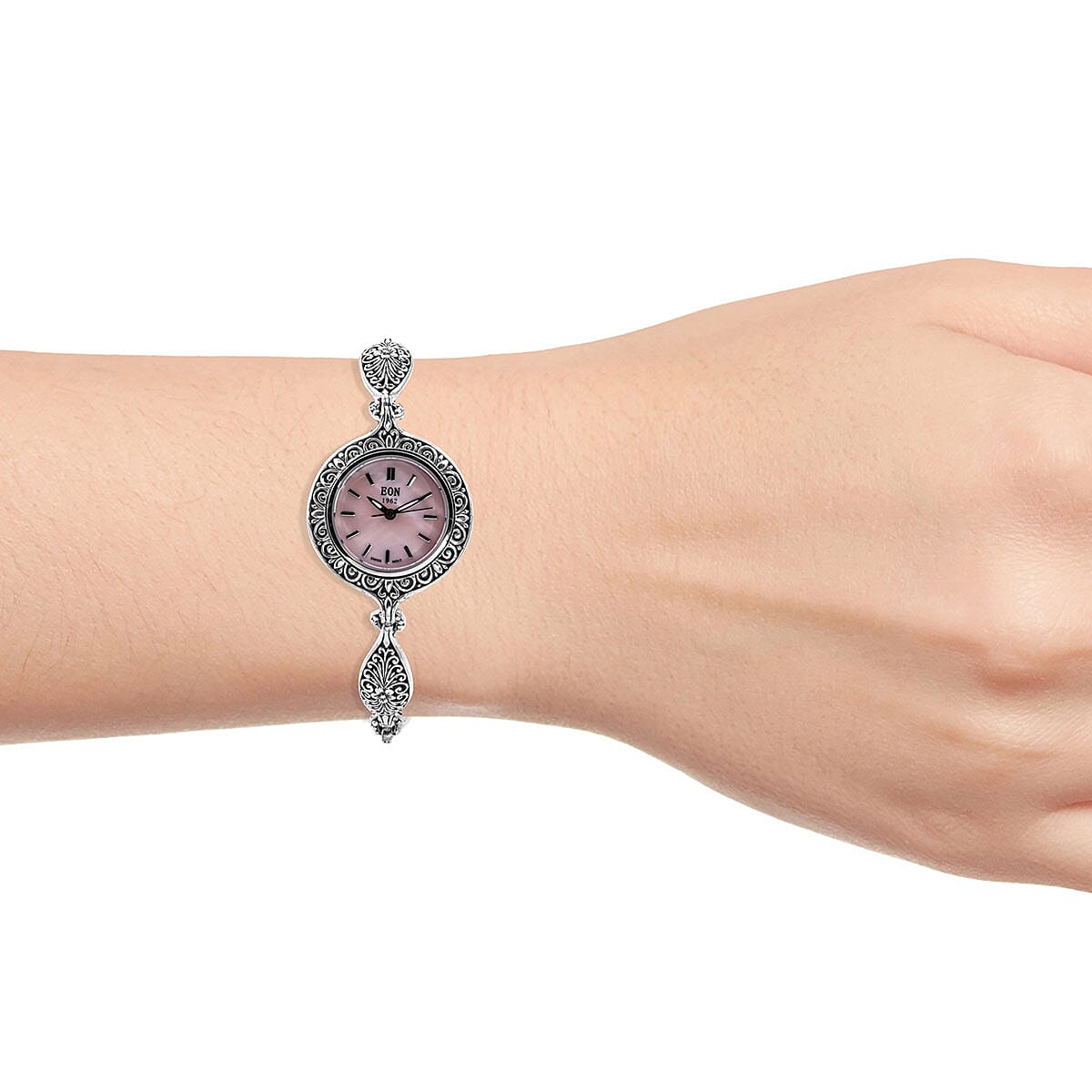 Eon 1962 Swiss Movement Toggle Clasp Bracelet Watch in Sterling Silver with Stainless Steel Back image number 2