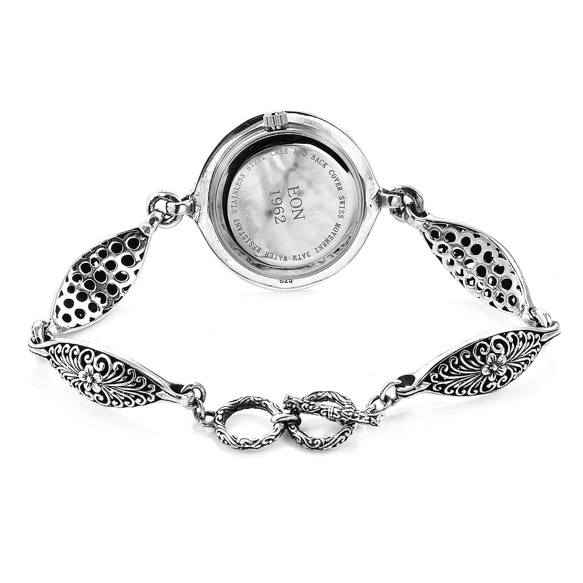 Eon 1962 Swiss Movement Toggle Clasp Bracelet Watch in Sterling Silver with Stainless Steel Back image number 4