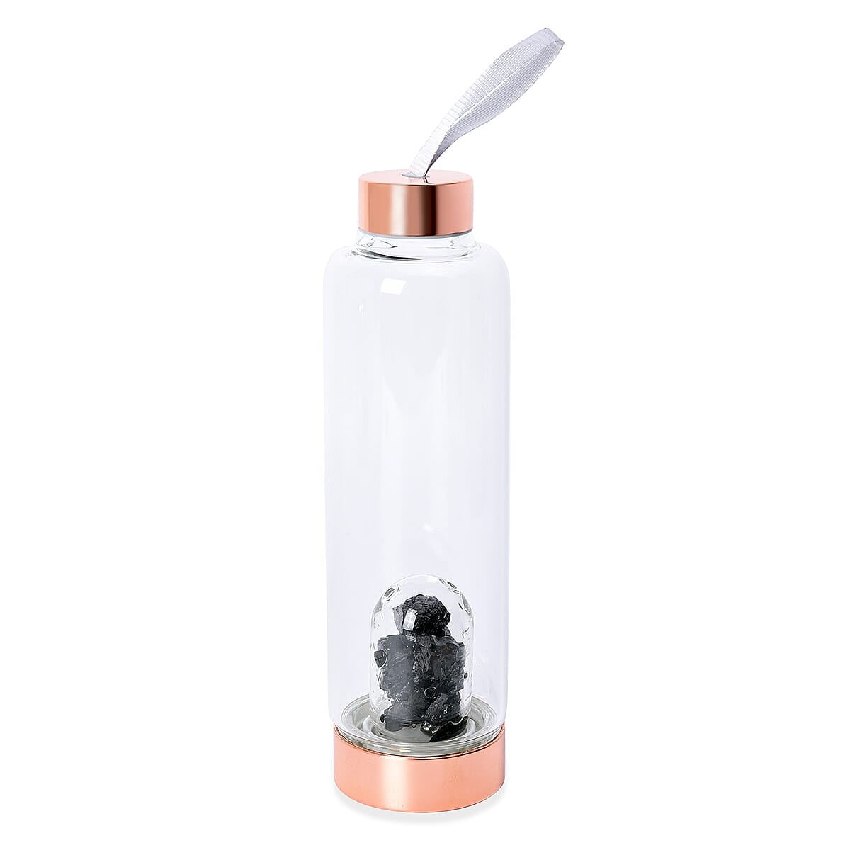 Rose Gold Color Water Bottle with Natural Elite Noble Shungite (20 oz) image number 4