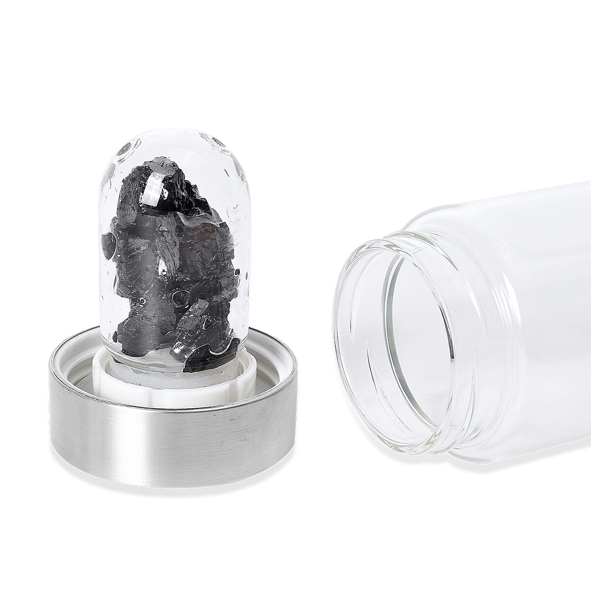Water Bottle with Natural Elite Noble Shungite - Silver image number 4