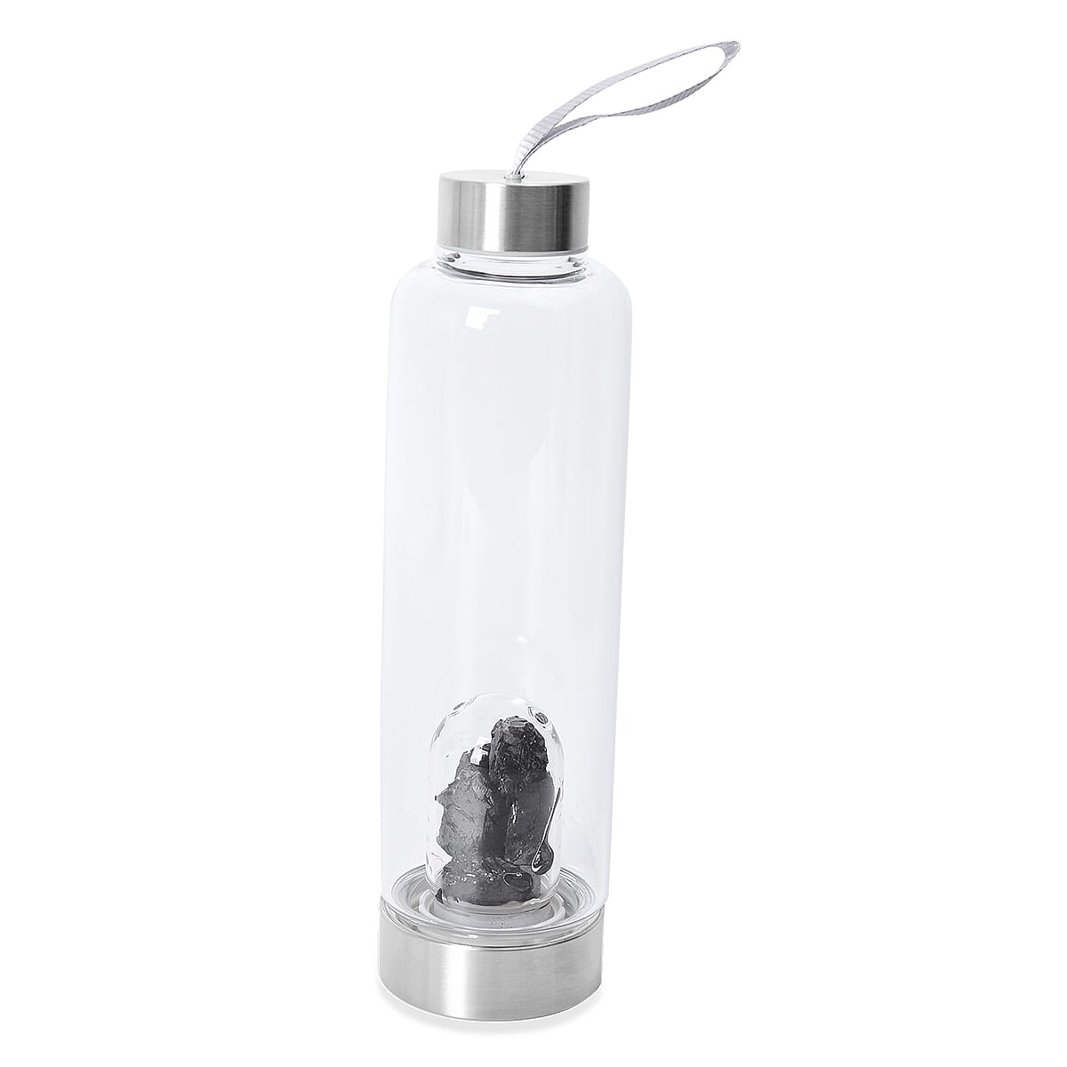Water Bottle with Natural Elite Noble Shungite - Silver image number 5