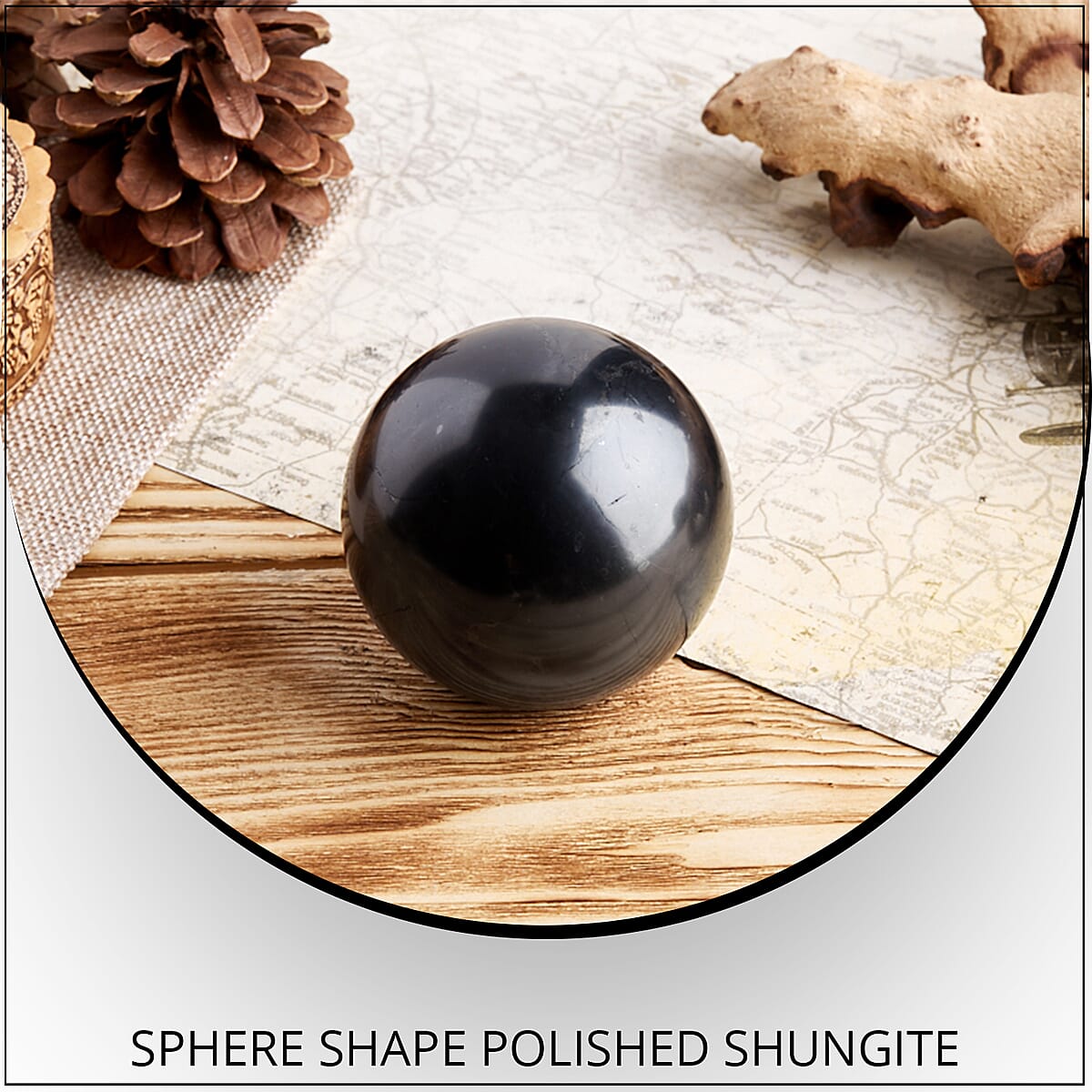 Sphere Shape Polished Shungite (15 cm) 21500ctw image number 1