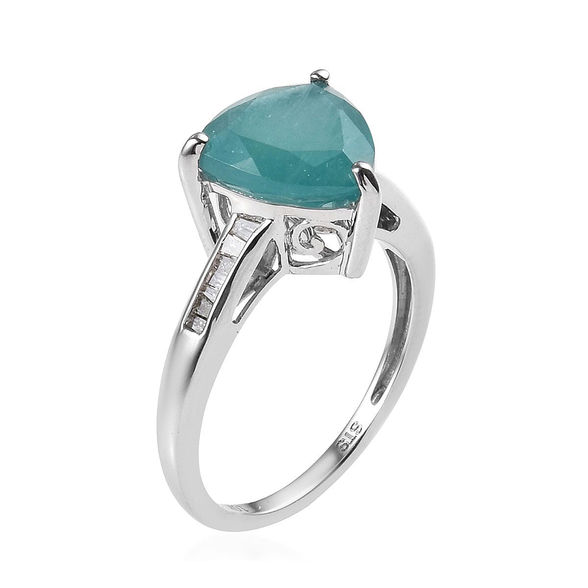 10K White Gold AA Grandidierite and Diamond Ring (Size 9.0) 2.60 Grams 3.75 ctw image number 3