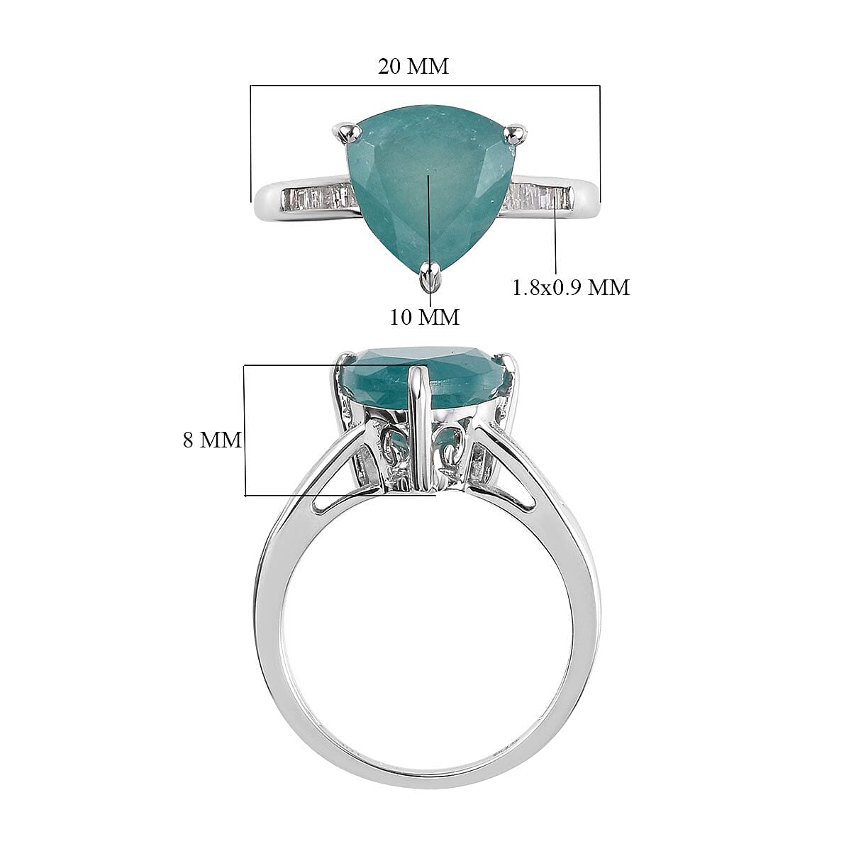 10K White Gold AA Grandidierite and Diamond Ring (Size 9.0) 2.60 Grams 3.75 ctw image number 5