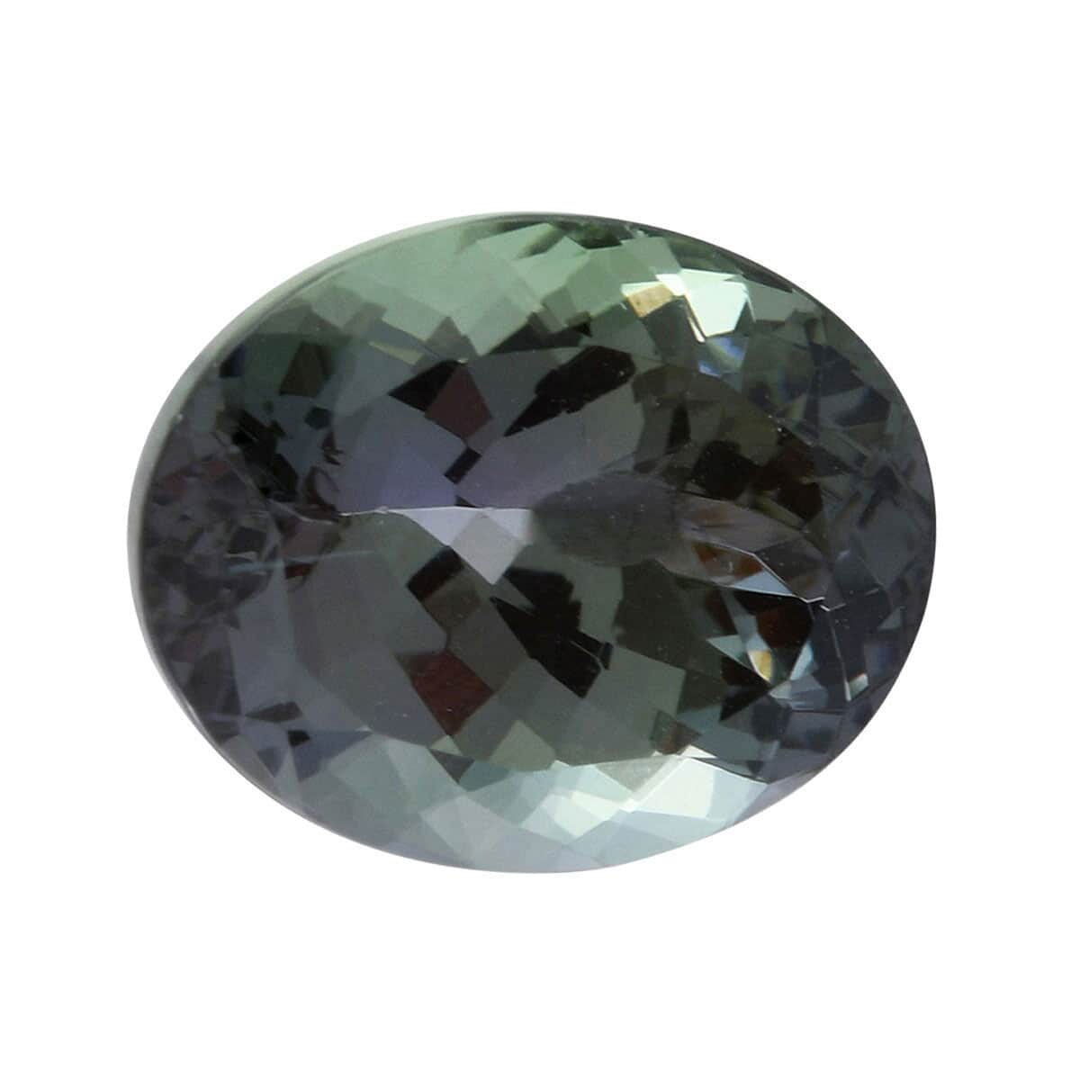 IGI Certified AAAA Green Tanzanite Faceted (Ovl 13.24x10.62 mm) 8.07 ctw, Loose Gem , Loose Gemstones , Loose Stones , Jewelry Stones image number 0
