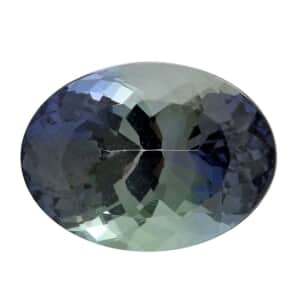 Certified & Appraised AAAA Green Tanzanite Faceted (Ovl 12.98x9.63 mm) 7.13 ctw, Loose Gem , Loose Gemstones , Loose Stones , Jewelry Stones
