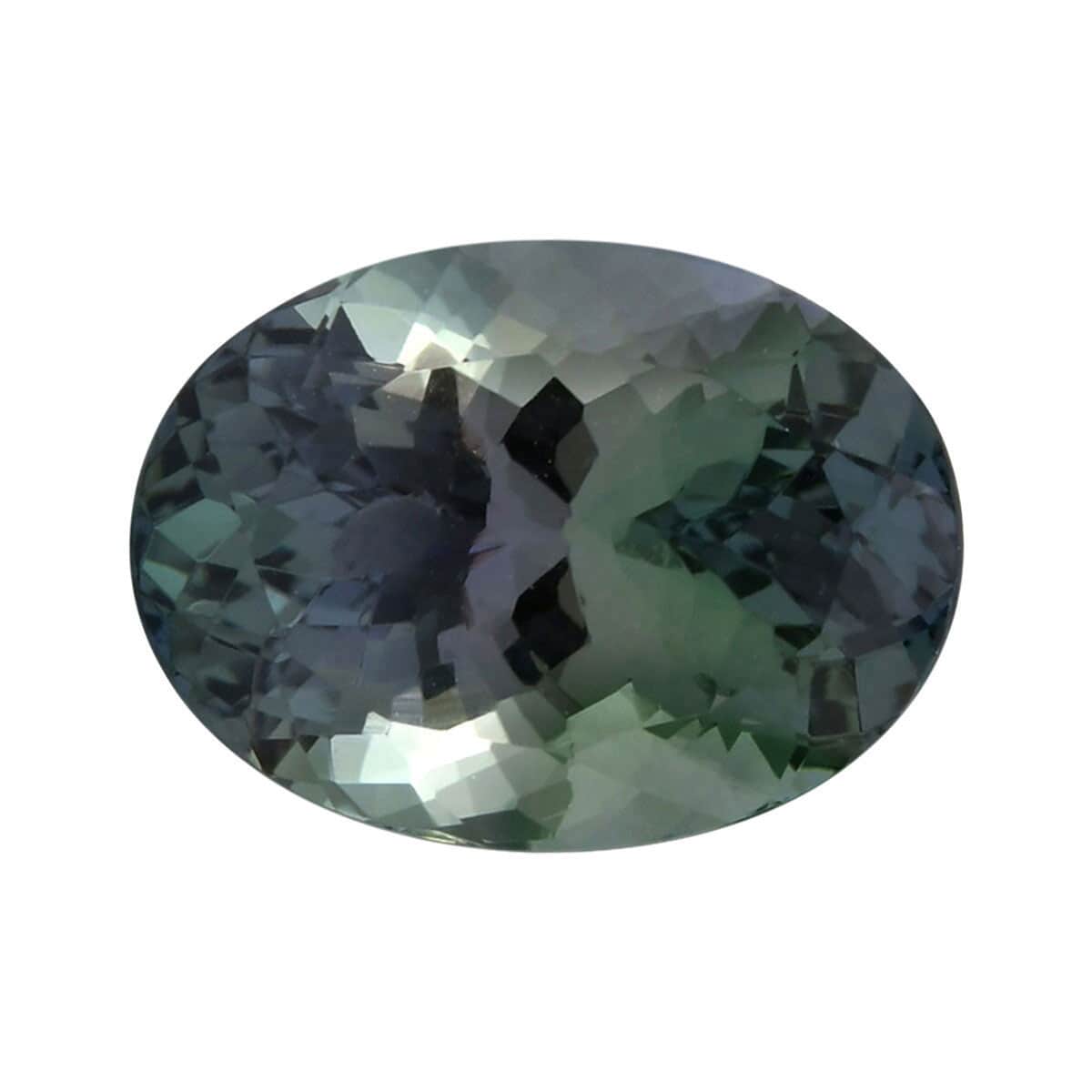 Certified & Appraised AAAA Green Tanzanite Faceted (Ovl 12.07x8.98 mm) 5.67 ctw, Loose Gem , Loose Gemstones , Loose Stones , Jewelry Stones image number 0