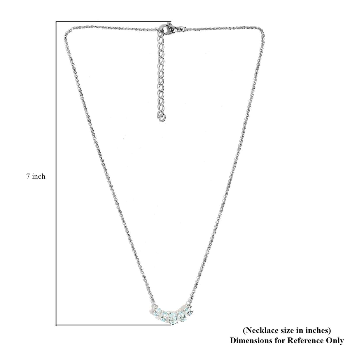 Sky Blue Topaz Necklace 18-20 Inches in Sterling Silver 2.40 ctw image number 7