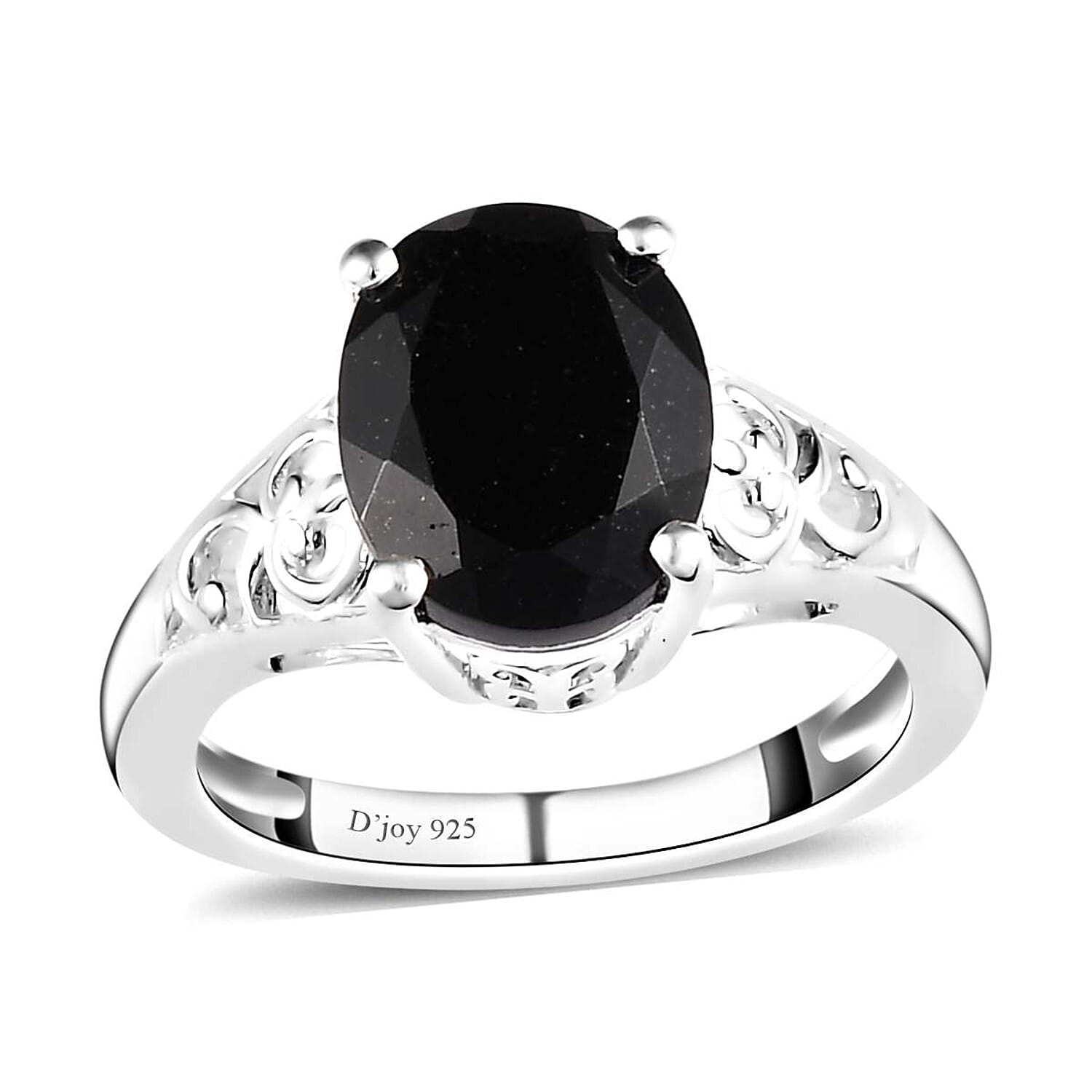 D'Joy Australian Black Tourmaline 2.85 ctw Solitaire Ring in Sterling Silver (Size 10.0)
