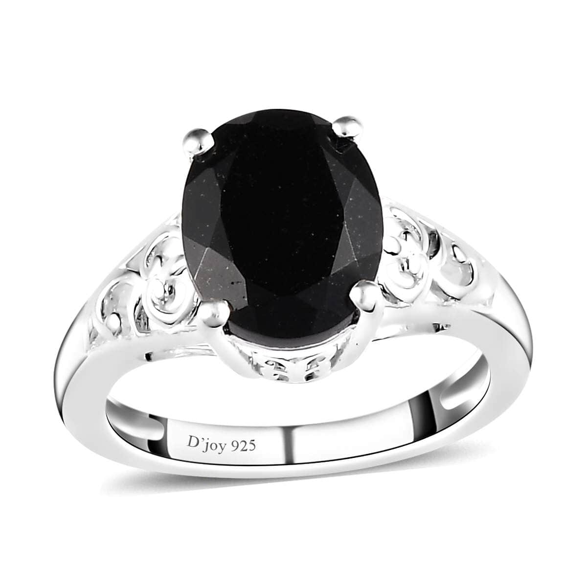 Australian Black Tourmaline Solitaire Ring in Sterling Silver 2.75 ctw image number 0