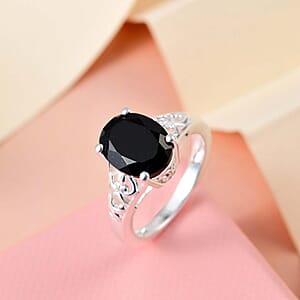 D'Joy Australian Black Tourmaline Solitaire Ring in Sterling Silver 2.65 ctw (Size 10.0)