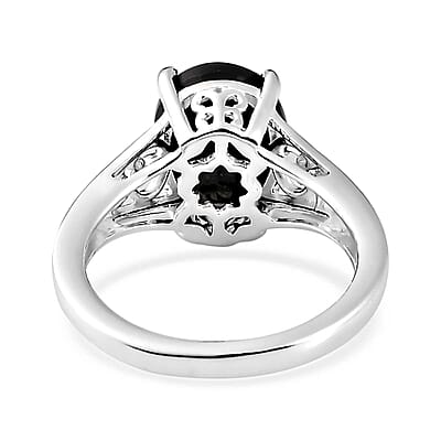 D'Joy Australian Black Tourmaline 2.85 ctw Solitaire Ring in Sterling Silver (Size 10.0)