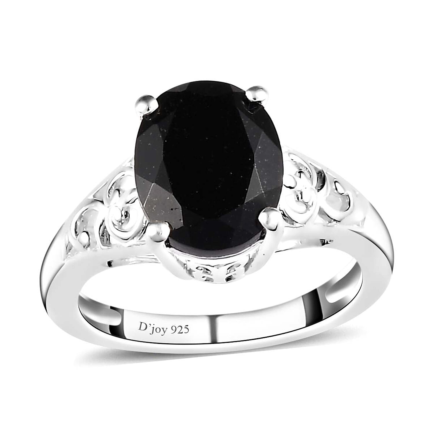 D'Joy Australian Black Tourmaline 2.85 ctw Solitaire Ring in Sterling Silver (Size 5.0)