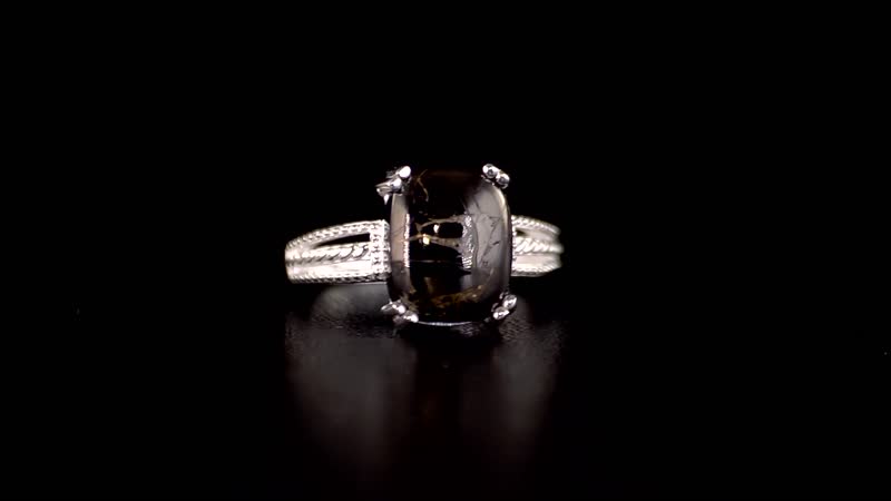 Matrix Silver Shungite Solitaire Ring in Sterling Silver 3.15 ctw